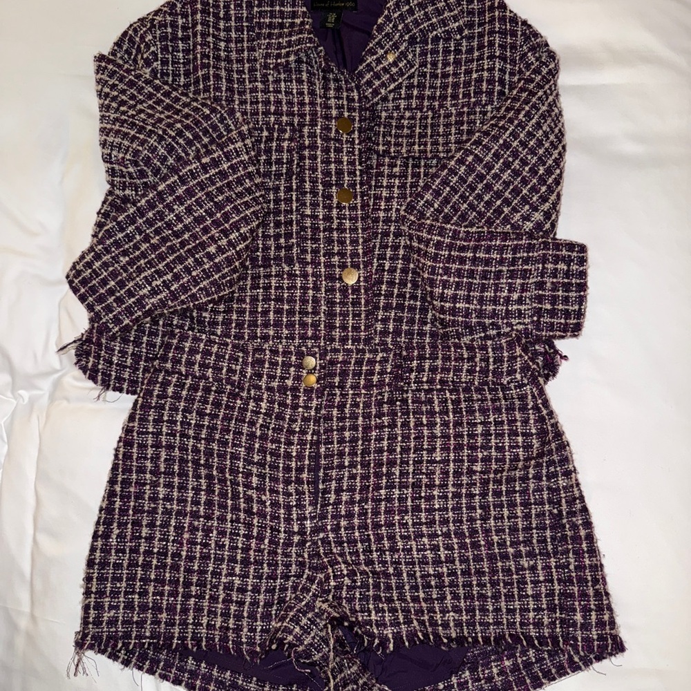 House of Harlow 1960 Purple Tweed Ensemble size medium